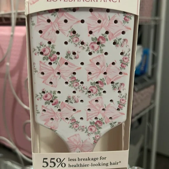 LoveShackFancy Wet Brush Pink Floral Paddle Detangler-Rosa Beaux - Picture 3 of 6